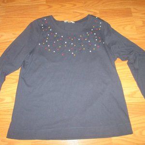 4/$40 Navy Blue w/accents sz 1X CJ Banks Shirt